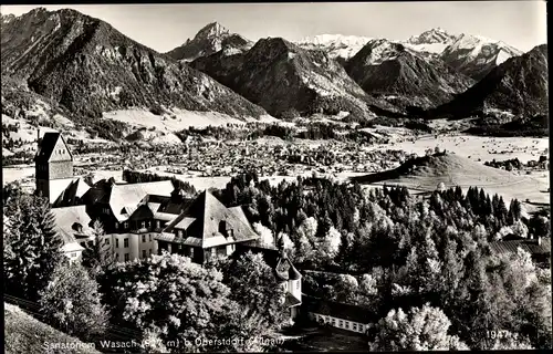 Ak Wasach Oberstdorf im Oberallgäu, Sanatorium,  Alpenpanorama