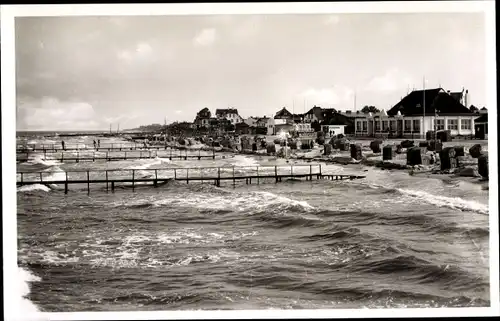 Ak Ostseebad Dahme in Holstein, Strand, Buhnen, Villen