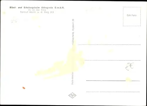 Ak Au Windeck an der Sieg, Bibel- und Erholungsheim Hohegrete GmbH, Glasveranda