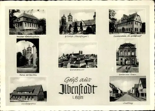 Ak Ilbenstadt Niddatal in Hessen, Müttererholungsheim, Schloss, Kindergarten, Siedlung