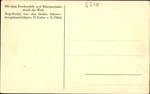 Ak Königswinter im Rhein Sieg Kreis, Durch die Welt, Modell der Burg Drachenfels