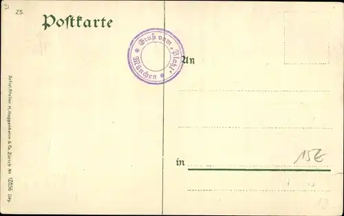 Präge Wappen Briefmarken Passepartout Ak München, Rathaus, Marienplatz