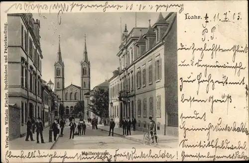 Ak Lahr im Schwarzwald Baden, Schillerstraße, Kirche