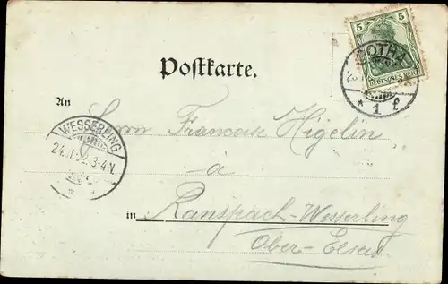 Mondschein Ak Gotha im Thüringer Becken, Blick vom Restaurant zum Friedenstein