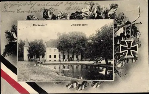 Passepartout Ak Markendorf Jüterbog in Brandenburg, Offizierkasino, Eisernes Kreuz