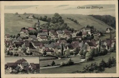 Ak Züttlingen Möckmühl in Württemberg, Totalansicht der Ortschaft