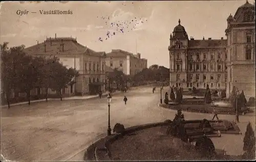 Ak Győr Ráb Raab Ungarn, Vasutallomas