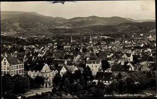 Ak Oberachern Achern in Baden Schwarzwald, Panorama mit Hornisgrinde