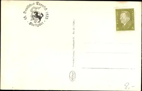 Ak Stuttgart in Württemberg, 15. Deutsches Turnfest 1933, Tagblatt Turmhaus