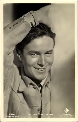 Ak Schauspieler Joachim Brennecke, Portrait, UFA Film, Film Foto Verlag A 3833/1