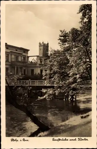 Ak Słupsk Stolp Pommern, Laufbrücke, Kloster