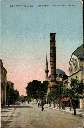 Ak Konstantinopel Istanbul Türkei, La colonne brullée