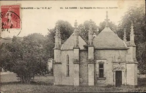 Ak La Cambe Calvados, La Chapelle du Chateau de Jucoville