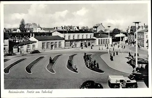 Ak Neumünster in Schleswig Holstein, Partie am Bahnhof