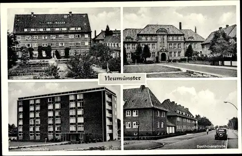 Ak Neumünster, Vizelinstift, Roon Schule, Beethovenstraße