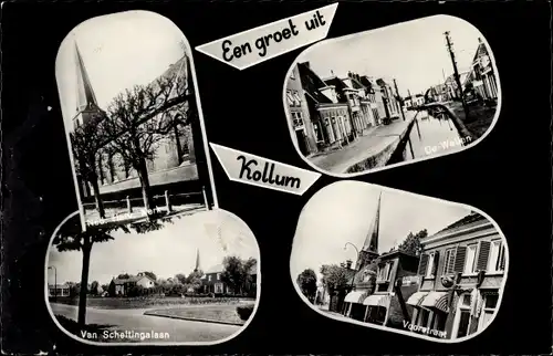 Ak Kollum Kollumerland en Nieuwkruisland Friesland Niederlande, Ned. Herv. Kerk, Voorstraat