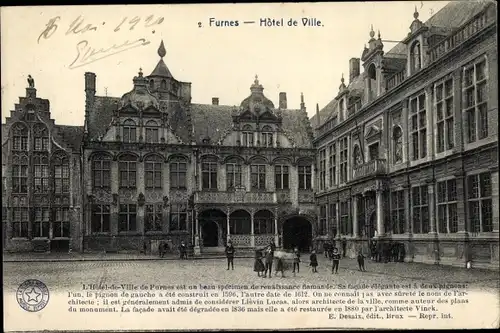 Ak Furnes Veurne Westflandern, Hotel de Ville