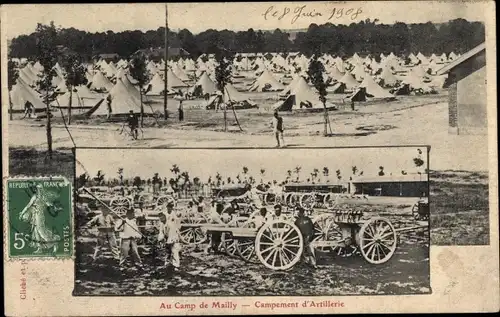 Ak Mailly le Camp Aube, Campement d'Artillerie