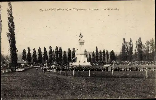 Ak Langon Gironde, Hippodrome des Vergers