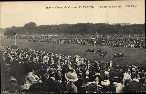 Ak Auteuil Yvelines, Champ de Courses, Vue sur la Pelouse