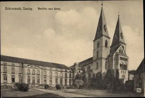 Ak Echternach Luxemburg, Basilika und Abtei