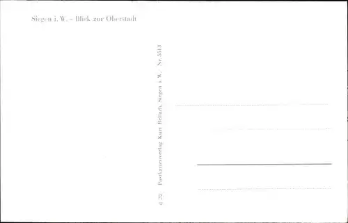 Ak Siegen in Westfalen, Blick zur Oberstadt