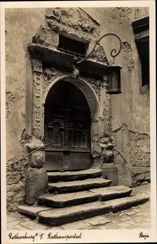 Ak Rothenburg ob der Tauber Mittelfranken, Rathausportal