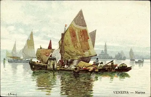 Künstler Ak Venezia Venedig Veneto, Marina, Segelboote