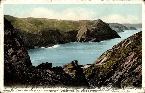 Ak Jersey Kanalinseln, Coast from the Devil's Hole, Küstenpartie