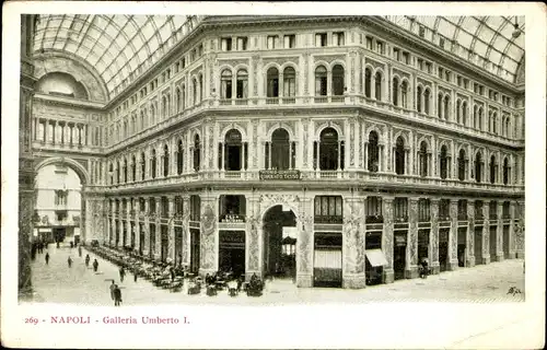 Ak Napoli Campania, Galleria Umberto I., Sala Bigliardi, Innenansicht