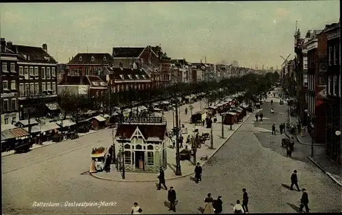 Ak Rotterdam Südholland Niederlande, Oostvestplein Markt