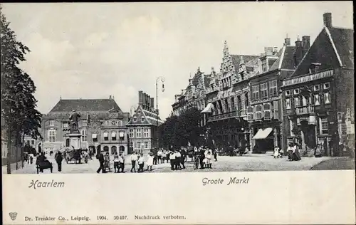 Ak Haarlem Nordholland Niederlande, Groote Markt