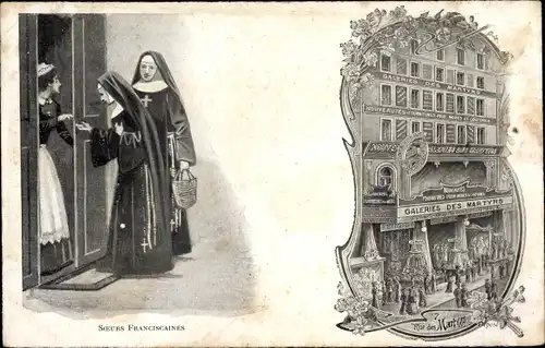 Litho Paris XVIII. Arrondissement Buttes-Montmartre, Nonnen, Galeries des Martyrs