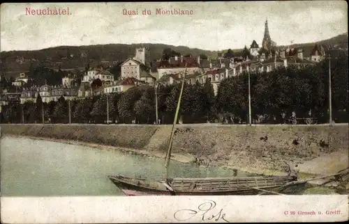 Ak Neuchâtel Neuenburg Stadt, Quai du Montblanc
