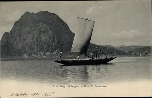 Ak Lugano Kanton Tessin, Monte San Salvatore, Segelboot