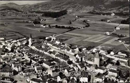 Ak Motélon Bulle Kanton Freiburg, Panorama vom Ort