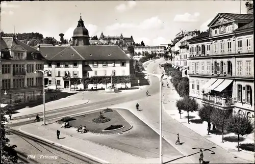 Ak Fribourg Freiburg Stadt Schweiz, Stadtansicht, Straße, Häuser