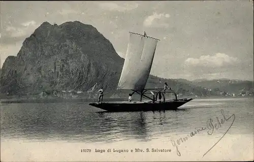 Ak Lugano Kanton Tessin, Monte San Salvatore, Segelboot