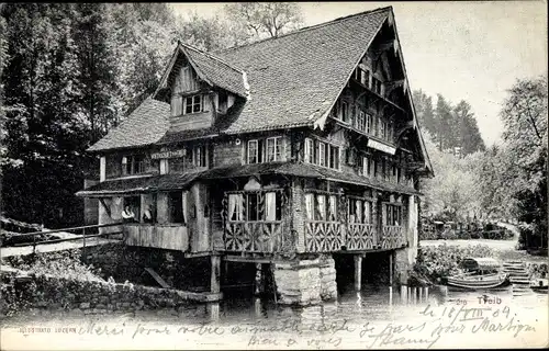 Ak Treib Seelisberg Kanton Uri, Totalansicht von einem alten Haus