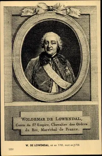 Künstler Ak Woldemar de Lowendal, Marechal de France, Portrait
