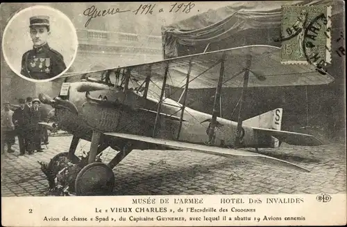 Ak Le Vieux Charles, Escadrille des Cigognes, Avion de chasse Spad, Capitaine Guynemer