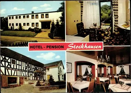 Ak Müschenbach im Westerwald, Hotel Pension Stockhausen