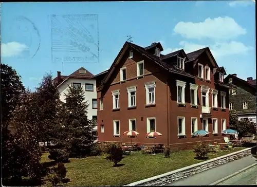 Ak Bad Steben in Oberfranken, Hotel Pension Café Promenade