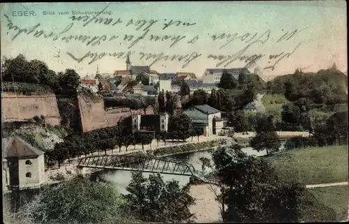 Ak Cheb Eger Region Karlsbad, Blick vom Schustersprung