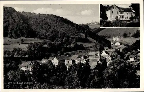 Ak Urft Steinfeld Kall in Eifel in Nordrhein Westfalen, Landschulheim, Panorama über den Ort