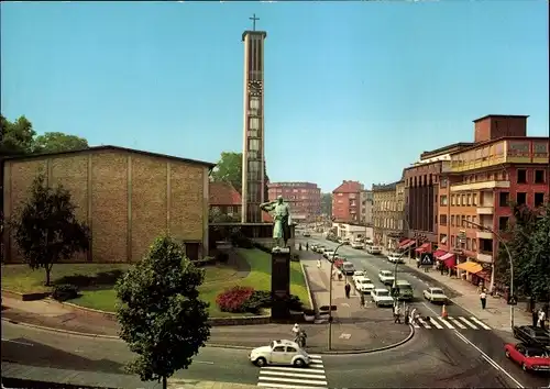 Ak Hamburg Harburg, St. Johanniskirche, Straßenpartie