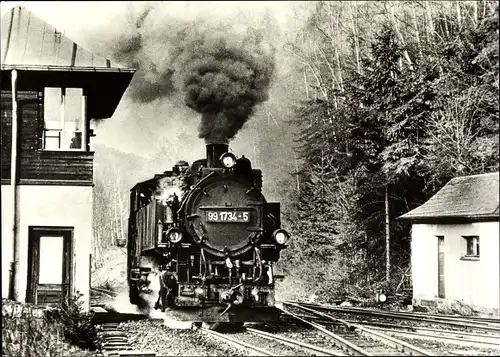 Ak Kipsdorf Hainsberg Freital in Sachsen, Schmalspurbahn am Bahnhof Kipsdorf