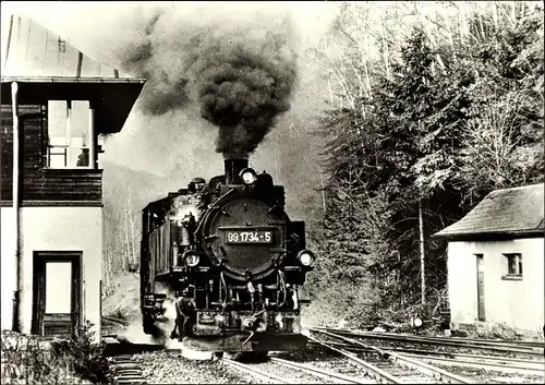 Ak Kipsdorf Hainsberg Freital in Sachsen, Schmalspurbahn am Bahnhof Kipsdorf