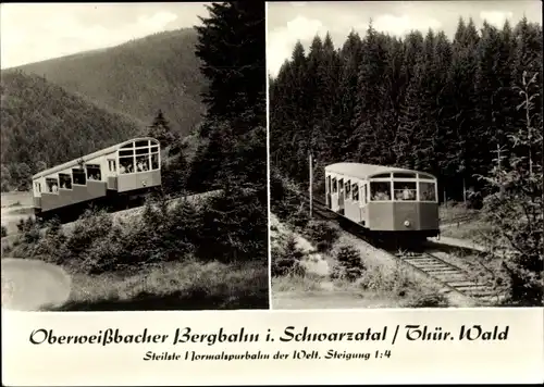 Ak Oberweißbach im Weißbachtal Thüringen, Schmalspurbahn