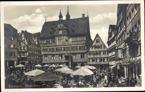 Ak Tübingen am Neckar, Marktleben